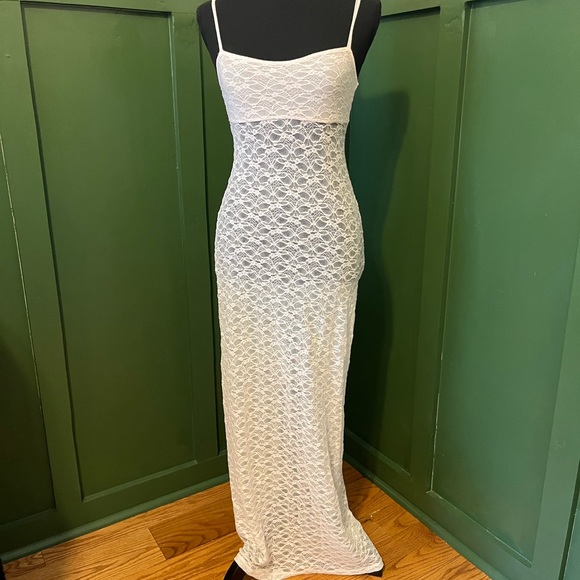 Dresses & Skirts - Bridal Lace Slip Maxi Dress with Spaghetti Straps